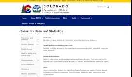 
							         Data | Department of Public Health and Environment - Colorado.gov								  
							    