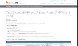 
							         Data Export (EHR) and Patient Portal (PM/Patient Portal) - AdvancedMD								  
							    