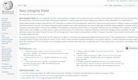 
							         Data Integrity Field - Wikipedia								  
							    