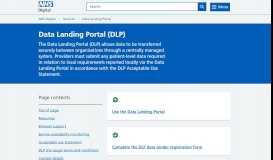 
							         Data Landing Portal (DLP) - NHS Digital								  
							    