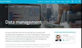 
							         Data management | Cluttons								  
							    