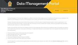
							         DATA MANAGEMENT PORTAL – Ministry of Education								  
							    
