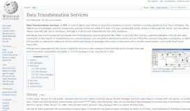 
							         Data Transformation Services - Wikipedia								  
							    