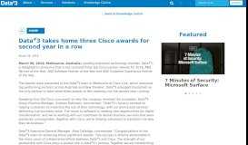 
							         Data#3 takes home three Cisco awards for second year in a row ...								  
							    