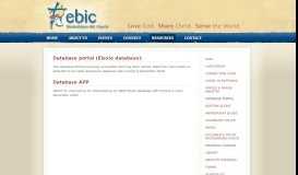 
							         Database Portal - EBIC Elizabethtown BIC Church								  
							    