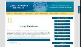 
							         Databases A-Z – Quincy College Libraries								  
							    