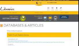 
							         Databases: Title information - Libraries @ University of Wyoming								  
							    