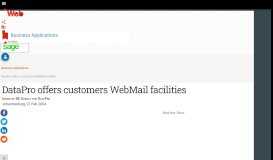 
							         DataPro offers customers WebMail facilities | ITWeb								  
							    