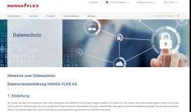 
							         Datenschutz | HANSA-FLEX								  
							    