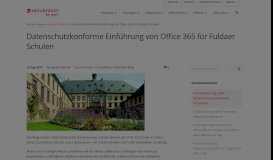 
							         Datenschutzkonforme Integration von Office 365 in Fuldaer Schulen ...								  
							    