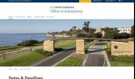 
							         Dates and Deadlines - UCSB Admissions - UC Santa Barbara								  
							    
