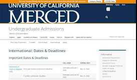 
							         Dates & Deadlines - UC Merced Admissions								  
							    