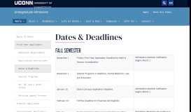 
							         Dates & Deadlines | Undergraduate Admissions - UConn Admissions								  
							    