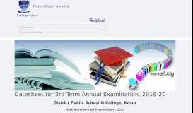
							         Datesheet for 2nd Term Examination, 2019 - dps,kasur								  
							    
