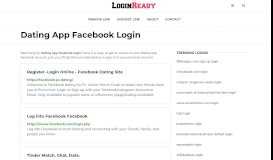 
							         Dating App Facebook Login — Sign in to Account - loginready.com								  
							    