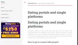 
							         Dating portals and single platforms								  
							    