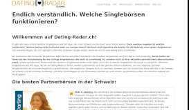
							         Dating-Radar.ch: Die besten Singlebörsen in der Schweiz								  
							    
