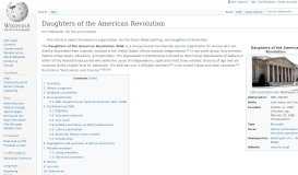 
							         Daughters of the American Revolution - Wikipedia								  
							    