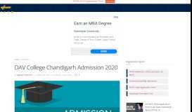 
							         DAV College Chandigarh Admission 2020 | AglaSem Admission								  
							    