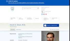 
							         David A. Olsen, M.D. - Doctors and Medical Staff - Mayo Clinic								  
							    