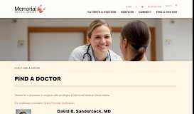 
							         David B. Sandercock, MD - Physicians | Memorial Medical Center ...								  
							    