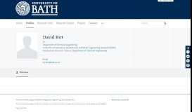 
							         David Birt — the University of Bath's research portal								  
							    