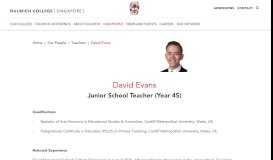 
							         David Evans - Dulwich College (Singapore)								  
							    