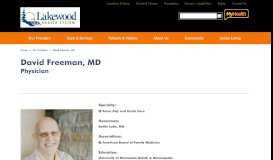 
							         David Freeman, MD | Lakewood Health System								  
							    
