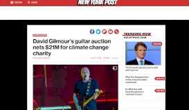 
							         David Gilmour's Pink Floyd guitars net $21M; Jim Irsay drops ...								  
							    