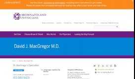 
							         David J. MacGregor M.D. | Brown & Toland								  
							    
