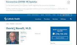 
							         David J Novelli, M.D. | Catholic Health - The Right Way to Care								  
							    