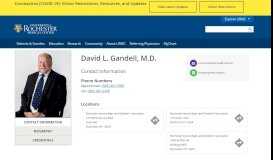 
							         David L. Gandell, M.D. - University of Rochester Medical Center								  
							    