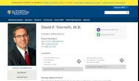 
							         David P. Stornelli, M.D. - University of Rochester Medical Center								  
							    
