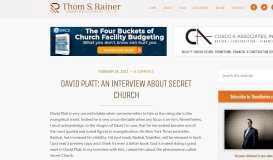 
							         David Platt: An Interview About Secret Church - ThomRainer ...								  
							    