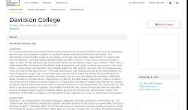 
							         Davidson College - The Princeton Review College Rankings ...								  
							    