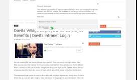 
							         Davita Village Login | Davita Employee Benefits | Davita ... - E9et								  
							    
