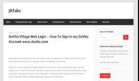 
							         DaVita Village Web Login - How To Sign In my DaVita Account - Jitfabs								  
							    