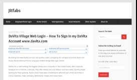 
							         DaVita Village Web Login - How To Sign In my DaVita Account								  
							    