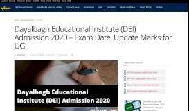 
							         Dayalbagh Educational Institute (DEI) Admission 2019 | AglaSem ...								  
							    