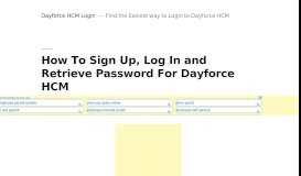 
							         Dayforce HCM Login - Find the Easiest way to Login to ...								  
							    