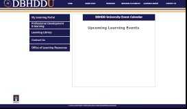 
							         DBHDD Learning Calendar - DBHDD University								  
							    