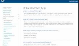 
							         dCloud Mobile App | FAQ topics | Help V2 | Cisco dCloud								  
							    