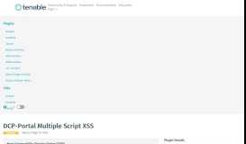 
							         DCP-Portal Multiple Script XSS | Tenable®								  
							    