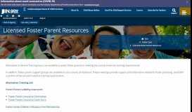 
							         DCS: Licensed Foster Parent Resources - IN.gov								  
							    