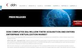 
							         DDN Completes $60 Million Tintri Acquisition and Enters Enterprise ...								  
							    