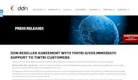 
							         DDN Reseller Agreement with Tintri Gives Immediate Support to Tintri ...								  
							    