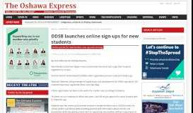
							         DDSB launches online sign-ups for new students | The Oshawa Express								  
							    