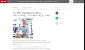 
							         DE: BMG promotes Sebastian Hentzschel to Chief Technology Officer								  
							    