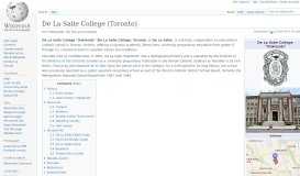 
							         De La Salle College (Toronto) - Wikipedia								  
							    
