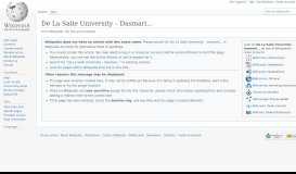 
							         De La Salle University – Dasmariñas - Wikipedia								  
							    